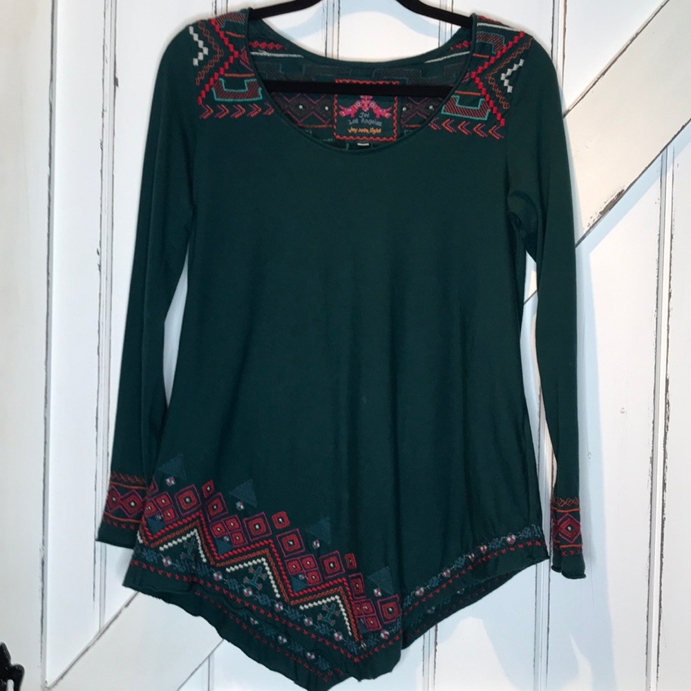 Johnny Was Long Sleeve Embroidered Swing Shirt